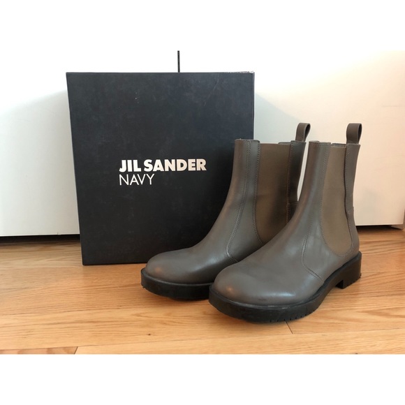 jil sander leather ankle boots